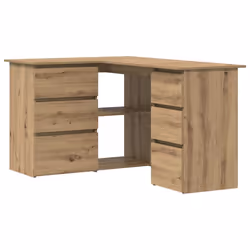 vidaXL Scrivania Angolo Rovere Artigianale 145x100x76 cm Truciolato - Vista aggiuntiva 2