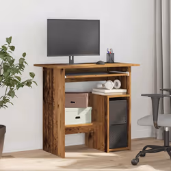 vidaXL Scrivania Legno Antico 80x45x74 cm in Legno Multistrato - Vista aggiuntiva 3