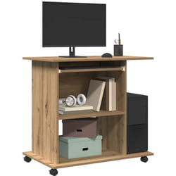 Scrivania Computer Rovere Artigianale Legno Multistrato - Vidaxl