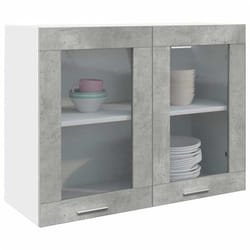Vidaxl - Mobile Pensile con Vetro Grigio Cemento 80x31x60 cm 1386