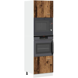 Mobile per Microonde Legno Antico 60x57x207 cm in Truciolato Vidaxl 5237