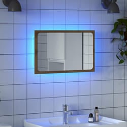 Specchio da Bagno con Luci led Rovere Artigianale 60x8,5x38 cm - Vidaxl