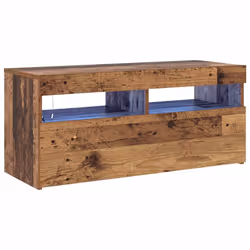 vidaXL Mobile Porta TV con LED Legno Antico 90x35x40 cm Multistrato - Vista aggiuntiva 2