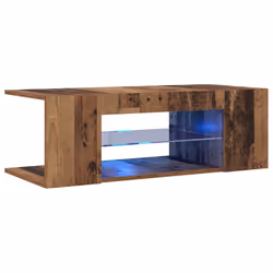 vidaXL Mobile Porta TV con LED Legno Antico 90x39x30 cm Multistrato - Vista aggiuntiva 2