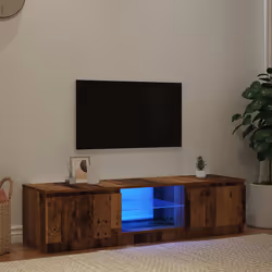vidaXL Mobile Porta TV con LED Legno Antico 140x40x36 cm Multistrato - Vista aggiuntiva 3