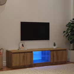 vidaXL Mobile Porta TV con LED Artigianale 140x40x36 cm Multistrato - Vista aggiuntiva 3