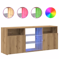 vidaXL Mobile Porta TV con LED Artigianale 120x30x50 cm Multistrato - Vista aggiuntiva 2