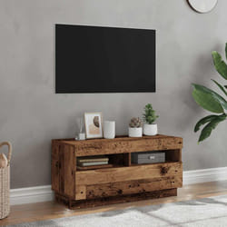 vidaXL Mobile Porta TV con LED Legno Antico 80x35x40 cm Multistrato