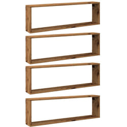 Mensole Parete a Cubo 4 pz Legno Vecchio 100x15x30cm Truciolato Vidaxl 244920