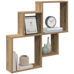 Scaffale a Parete Rovere Artigianale 80x15x78,5 cm Truciolato Vidaxl 7785