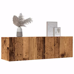 vidaXL Mobili TV a Parete 2pz Legno Antico 100x30x30 cm - Vista aggiuntiva 3