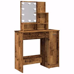 vidaXL Toeletta con LED Legno Antico 86,5x35x136 cm - Vista aggiuntiva 2