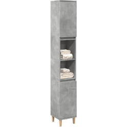 Armadietto Bagno Grigio Cemento 30x30x190 cm Legno Multistrato vidaXL3985