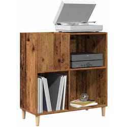 Mobile Porta Dischi Legno Antico 84,5x38x89cm Legno Multistrato Vidaxl
