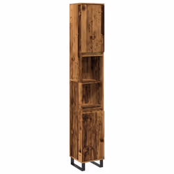 vidaXL Armadietto Bagno Legno Antico 30x30x190 cm in Legno Multistrato - Vista aggiuntiva 2