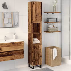 vidaXL Armadietto Bagno Legno Antico 30x30x190 cm in Legno Multistrato - Vista aggiuntiva 3
