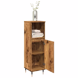 vidaXL Armadietto da Bagno Legno Antico 30x30x100 cm in Truciolato - Vista aggiuntiva 3