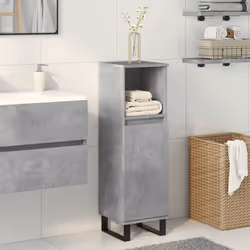 vidaXL Armadietto da Bagno Grigio Cemento 30x30x100 cm in Truciolato - Vista aggiuntiva 3