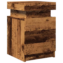 vidaXL Comodino con LED Legno Antico 35x39x55 cm in Truciolato - Vista aggiuntiva 3