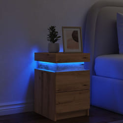 Vidaxl - Comodino con led Rovere Artigianale 35x39x55 cm in Truciolato 166217