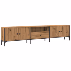 vidaXL Mobile TV Cassetto Rovere Artigianale 200x25x44cm in Truciolato - Vista aggiuntiva 2