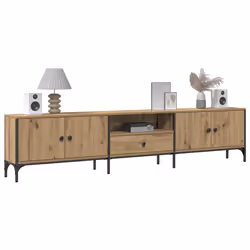 vidaXL Mobile TV Cassetto Rovere Artigianale 200x25x44cm in Truciolato - Vista aggiuntiva 3
