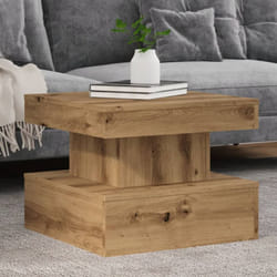 Tavolino da Salotto con Luci led Rovere Artigianale 50x50x40 cm Vidaxl 957402