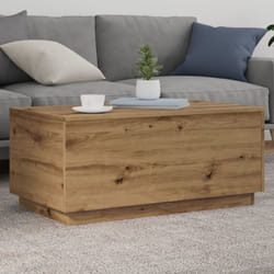 Tavolino da Salotto con Luci led Rovere Artigianale 90x50x40 cm Vidaxl 349621