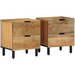 Vidaxl - Comodini 2pz Marrone 40x33x46 cm in Legno Massello di Mango 372088