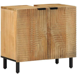 Mobile Lavabo da Bagno Marrone 62x33x58 cm Legno Massello Mango Vidaxl 563079