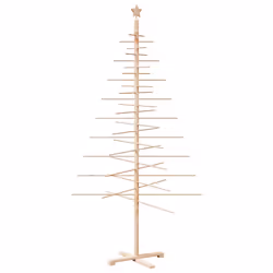 vidaXL Albero di Natale Decorativo in Legno 210 cm Legno Massello Pino - Vista aggiuntiva 2