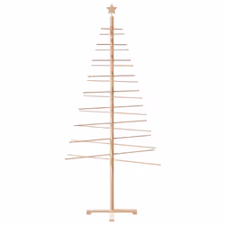 vidaXL Albero di Natale Decorativo in Legno 210 cm Legno Massello Pino - Vista aggiuntiva 3