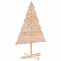 vidaXL Albero di Natale Decorativo in Legno 110 cm in Legno Massello - Vista aggiuntiva 2