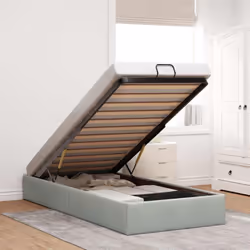 Colore: Grigio chiaro Materiale: Velluto (100% poliestere), metallo, compensato, legno multistrato Dimensioni complessive: 19 ...
