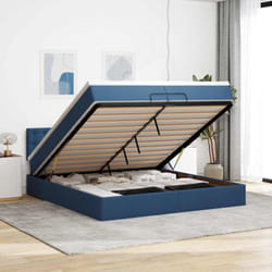 Vidaxl - Struttura Letto Pouf con Materassi Blu 200x200 cm in Tessuto