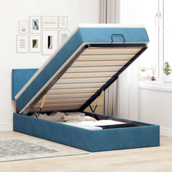 vidaXL Struttura Letto Pouf con Materasso 100x200 cm Velluto