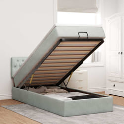 vidaXL Struttura Letto Pouf con Materasso 100x200 cm Velluto