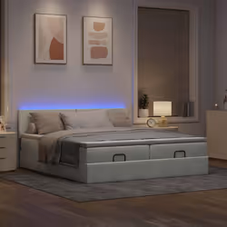 vidaXL Struttura Letto Pouf con Materassi 180x200 cm Velluto - Vista aggiuntiva 3
