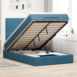 vidaXL Struttura Letto Pouf con Materassi 120x190 cm Velluto
