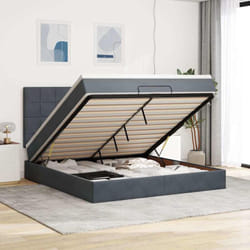 Struttura Letto Pouf con Materassi 160x200 cm in Velluto Vidaxl