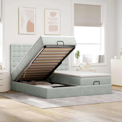 vidaXL Struttura Letto Pouf con Materassi 180x200 cm Velluto