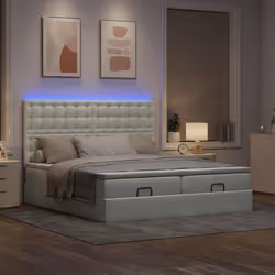 vidaXL Struttura Letto Pouf con Materassi 180x200 cm Velluto - Vista aggiuntiva 3