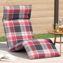 vidaXL Lettino Pieghevole Quadri Rossi 175x54x8,5 cm in Tessuto Oxford
