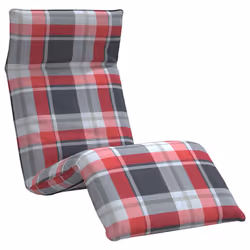 vidaXL Lettino Pieghevole Quadri Rossi 175x54x8,5 cm in Tessuto Oxford - Vista aggiuntiva 2