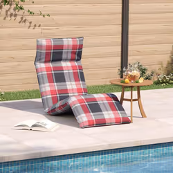 vidaXL Lettino Pieghevole Quadri Rossi 175x54x8,5 cm in Tessuto Oxford - Vista aggiuntiva 3