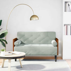 Vidaxl - Divano Divanetto con Cuscini Bolster Grigio Chiaro 110 cm