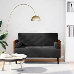 Vidaxl - Divano Divanetto con Cuscini Bolster Nero 110 cm Velluto