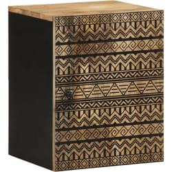 Vidaxl - Mobile Pensile da Bagno Nero 38x33,5x48 cm Legno Massello Mango