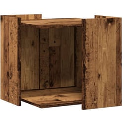 Recinto Lettiera Gatti Legno Vecchio 53x53x51 cm in Truciolato Vidaxl