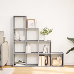 vidaXL Libreria 4 Ripiani Grigio Sonoma 131,5x29x131,5 cm Truciolato - Vista aggiuntiva 3